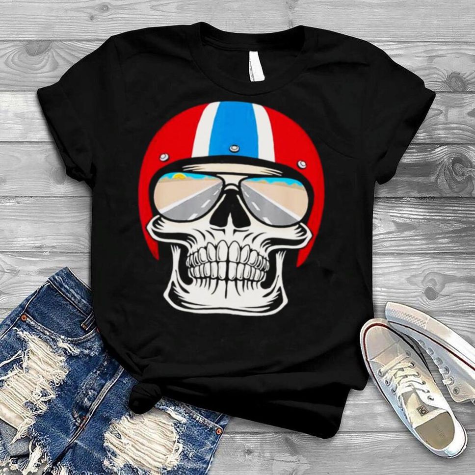 Retro Skull With Helmet And Sunglasses Shirt