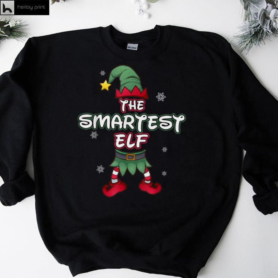 Smartest Elf Christmas Pajamas Pjs Matching Family Group T Shirt