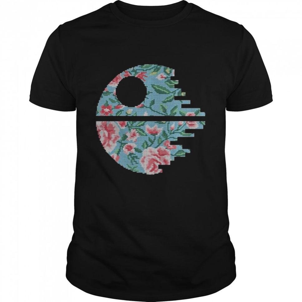 Star wars inspired death star cross stitch pattern shirt