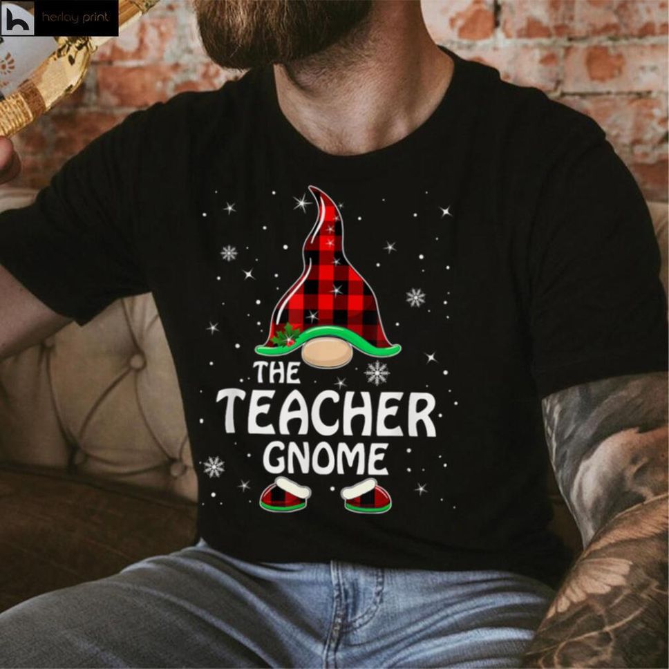 Teacher Gnome Buffalo Plaid Matching Family Christmas Pajama T Shirt Hoodie, Sweater Shirt