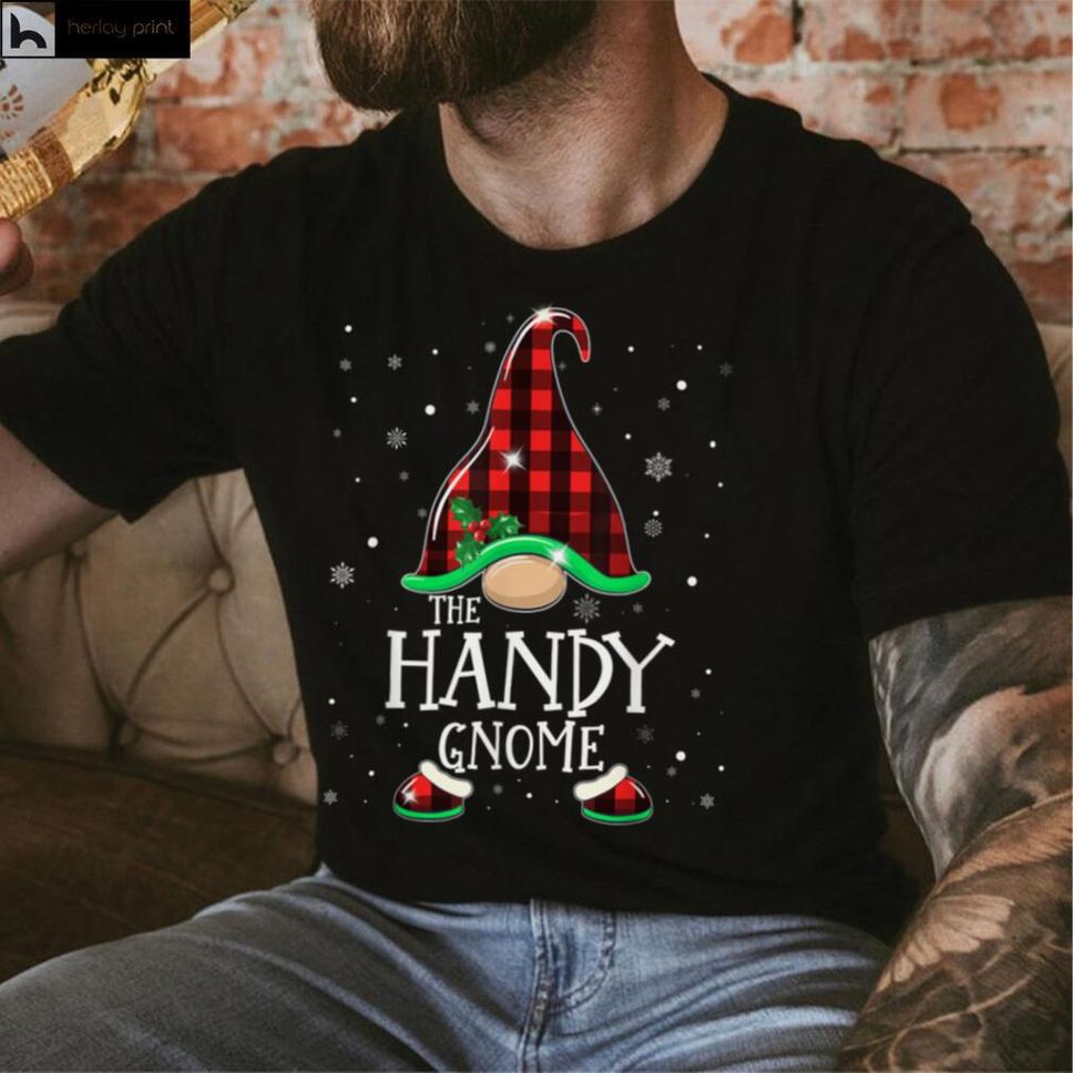 The Handy Gnome Buffalo Plaid Matching Christmas 2021 Pajama T Shirt Hoodie, Sweater Shirt