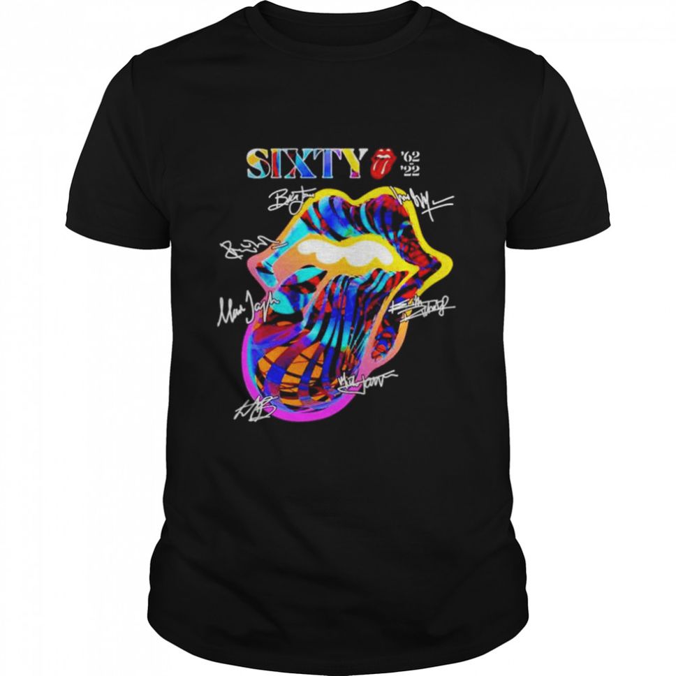 The Rolling Stones Sixty 62 22 signatures shirt