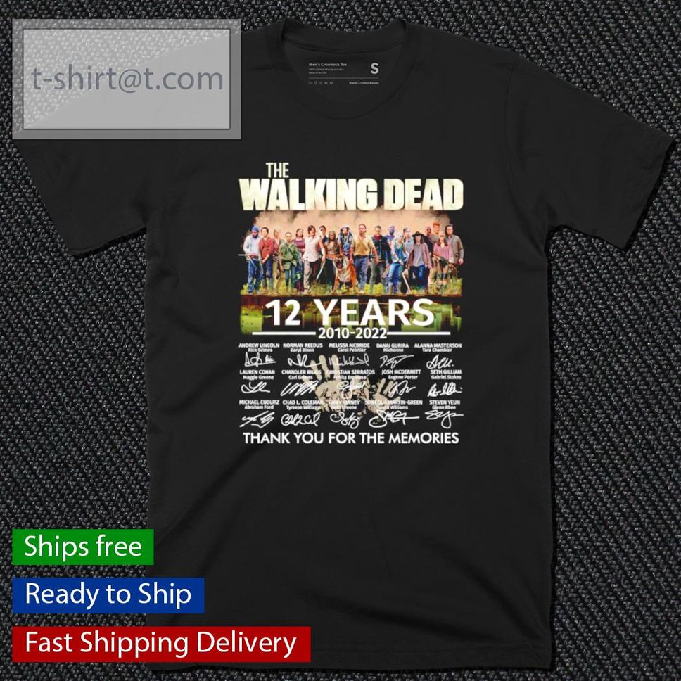 Top the Walking Dead 12 Years 20102022 Signatures Thank You For The Memories Shirt