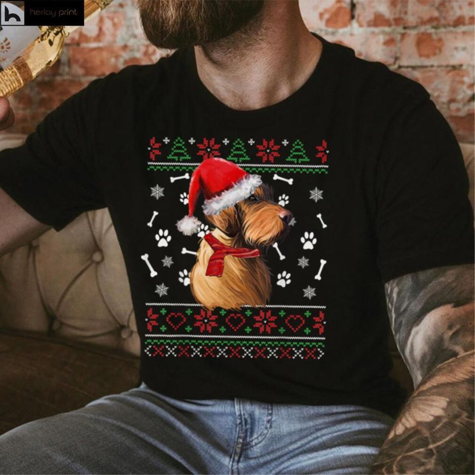Ugly Sweater Christmas Magyar Vizsla Dog Santa Hat Pajama T Shirt Hoodie, Sweater Shirt