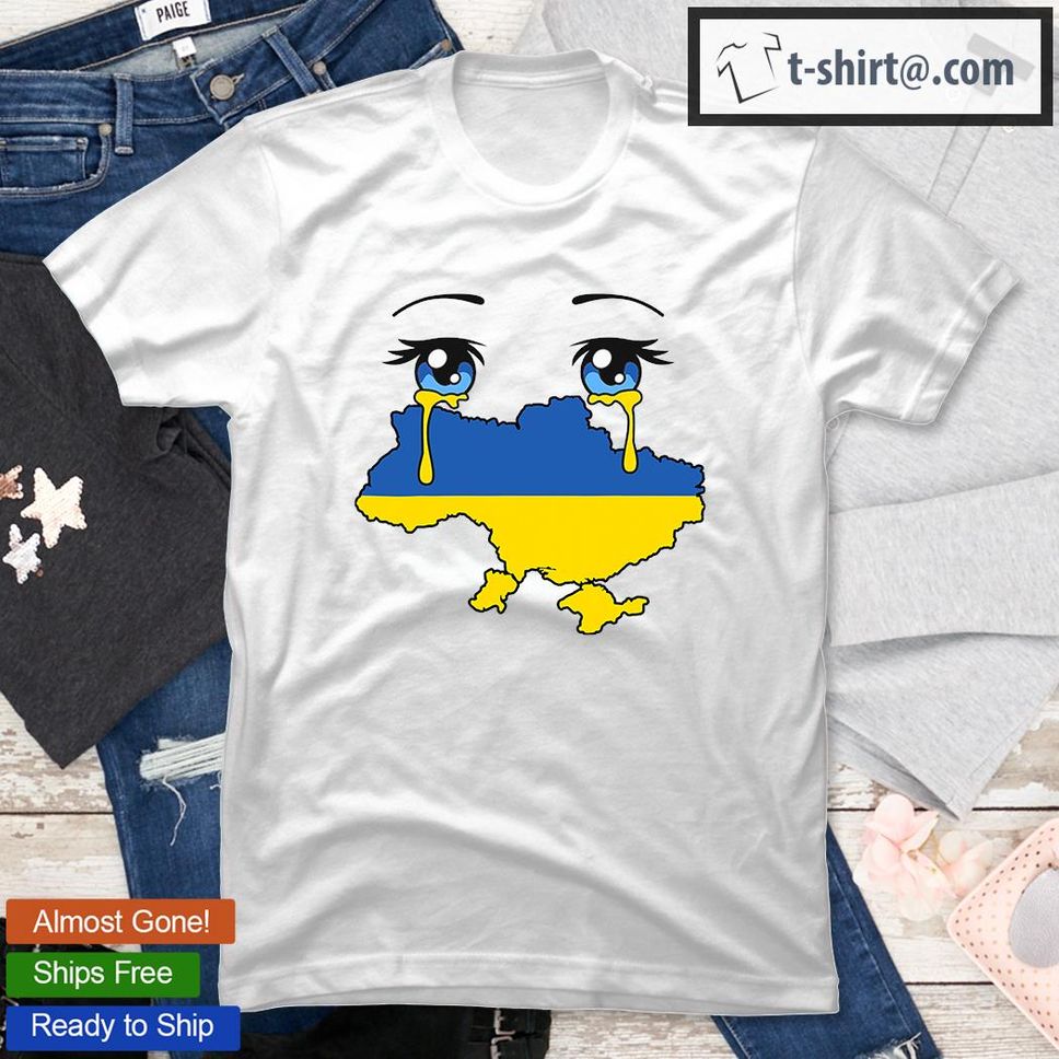 Ukraine Flag Crying Tears For Ukraine TShirt
