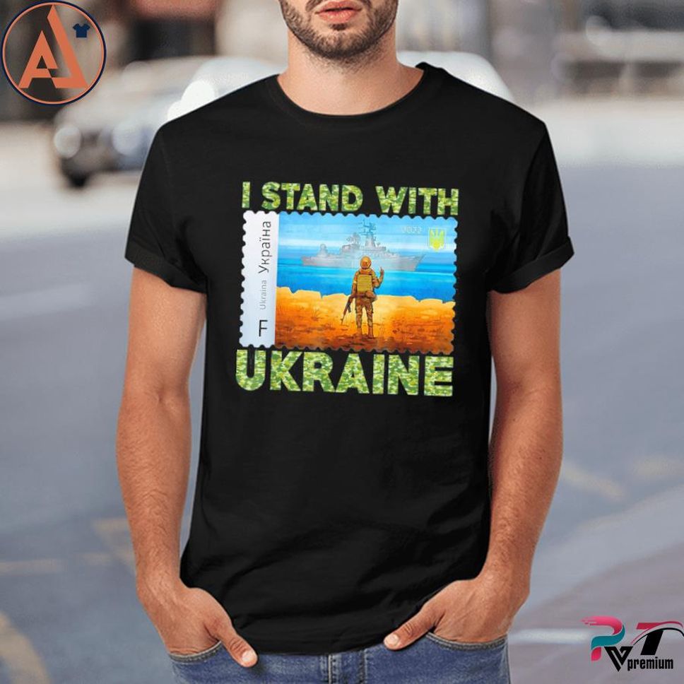 Ukraine postage stamp flag pride camouflage shirt