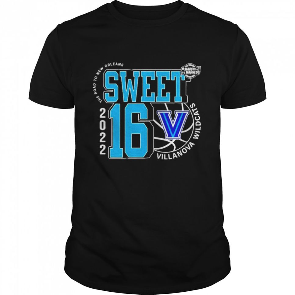 Villanova Wildcats March Madness 2022 Ncaa Mens Basketball Sweet 16 The Road To New Orleans TShirt