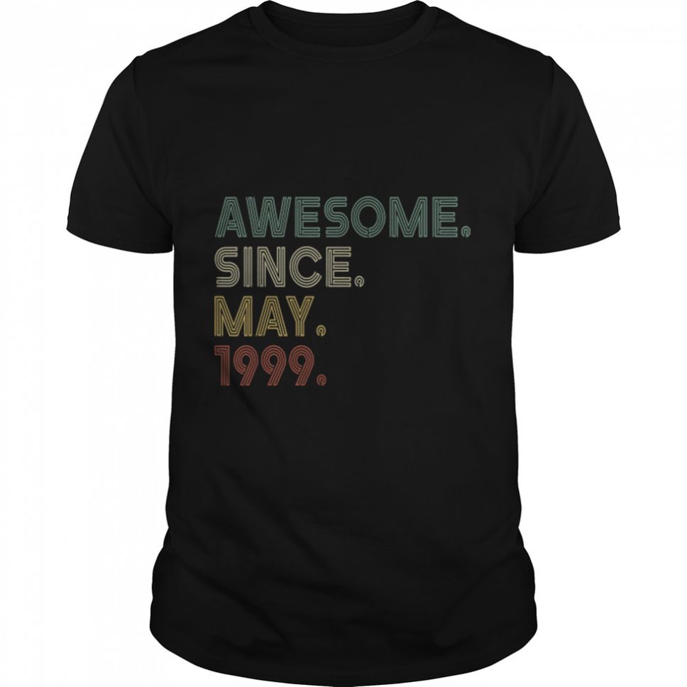 Vintage 23rd Birthday Awesome Since May 1999 23 Years Old T Shirt B09VZ21VR7