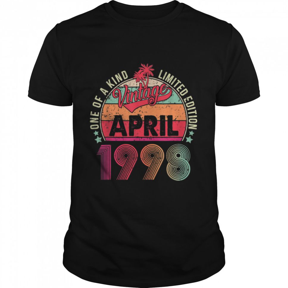 Vintage 24th Birthday Awesome Since April 1998 T Shirt B09VZ3G16L