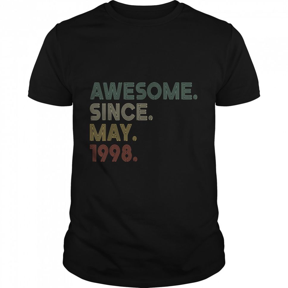 Vintage 24th Birthday Awesome Since May 1998 24 Years Old T Shirt B09VZ34SSQ
