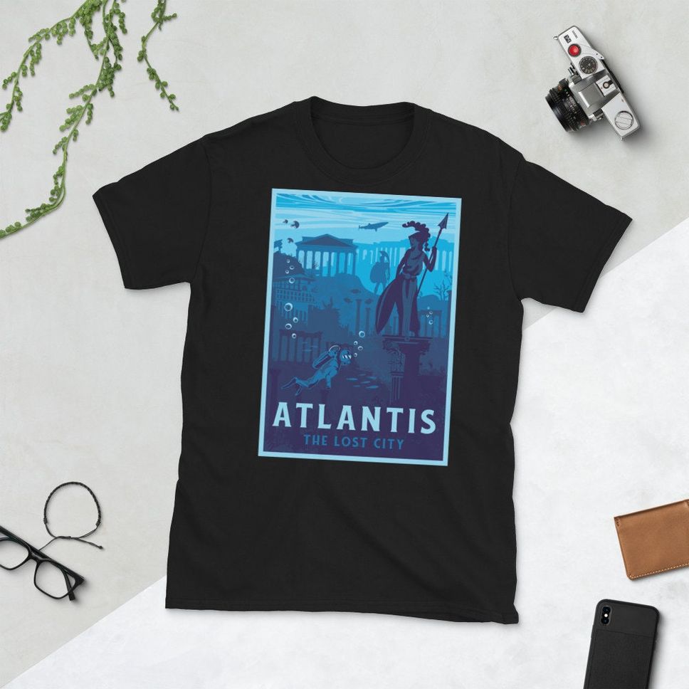 Vintage Atlantis Travel Poster TShirt TShirtShirtTopTee Aesthetic TShirtAtlantis ShirtAesthetic ClothingVintageTravelPoster