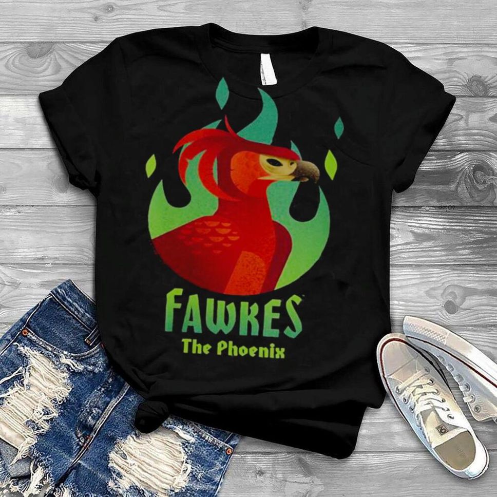 Womens Harry Potter Deathly Hallows 2 Fawkes The Phoenix Poster Shirt