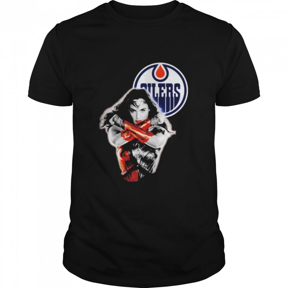Wonder Woman Logo Edmonton Oilers Tshirt