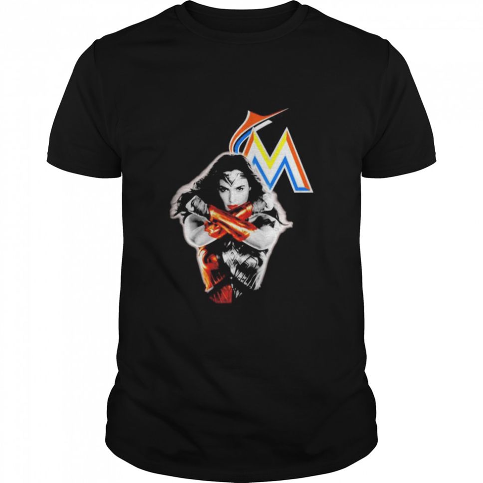 Wonder Woman Miami Marlins Logo T Shirt