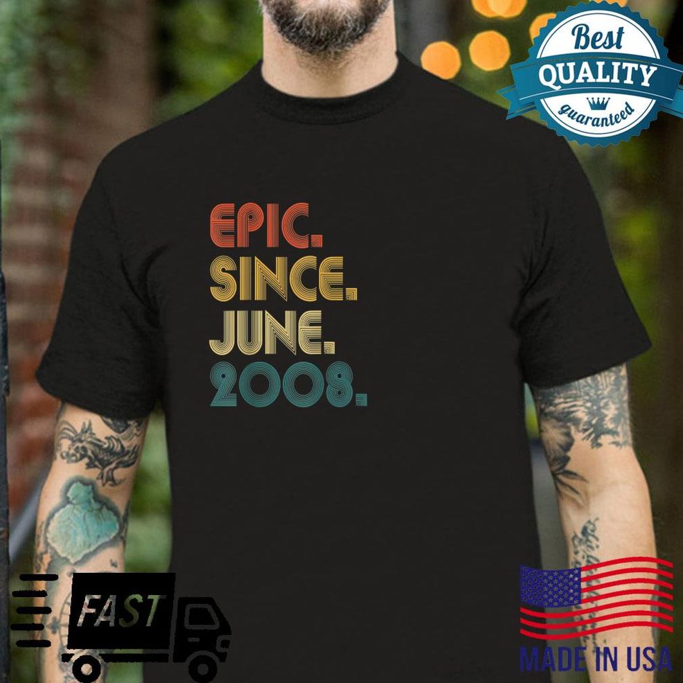 14 Years Old Epic Since June 2008 14th Birthday Shirt