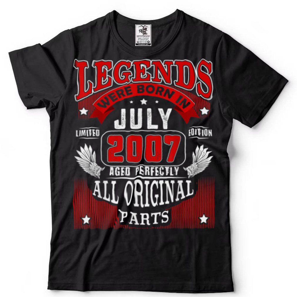 15th Birthday Gift For Legends Born July 2007 15 Years Old T Shirt