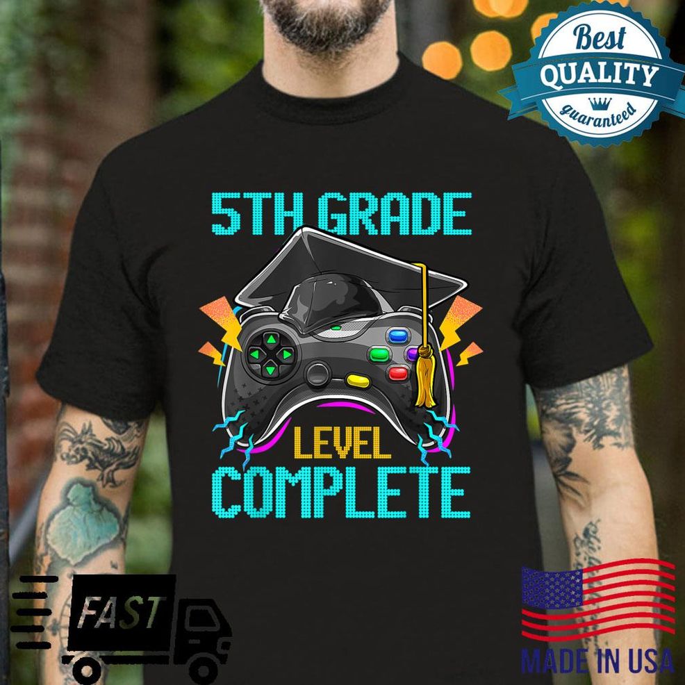 5th Grade Level Complete Gamer Class Of 2022 Graduation Shirt
