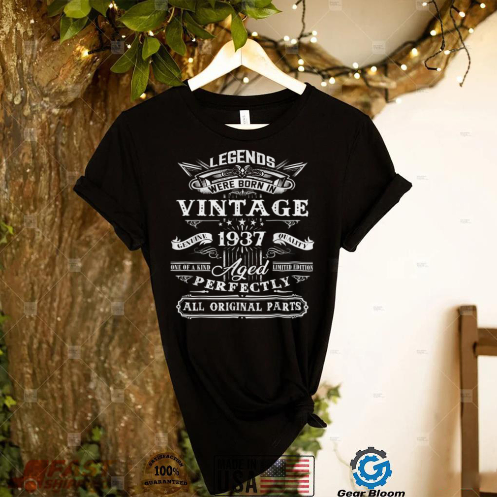 85th Birthday Vintage Tee For Legends Born 1937 85 Yrs Old T Shirt