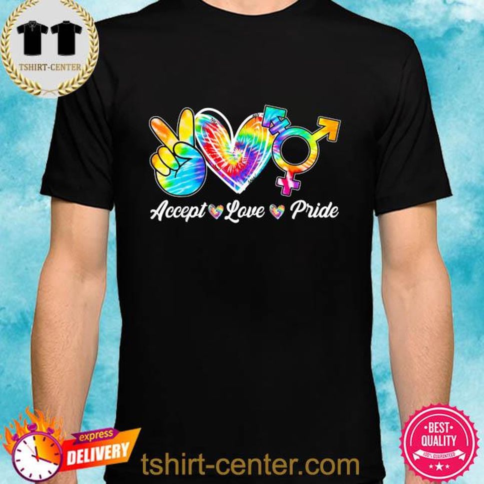 Accept Love Pride Transgender Tie Dye Lgbt Pride Month Shirt