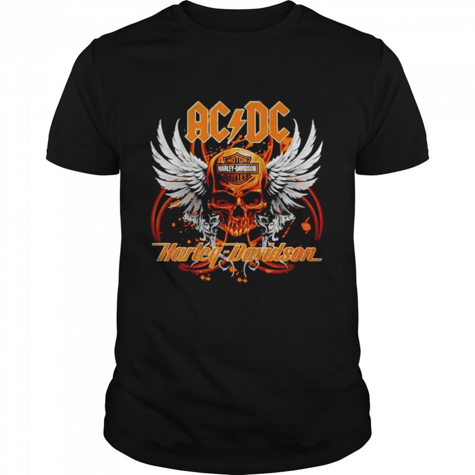 ACDC Harley Davidson Skull T Shirt