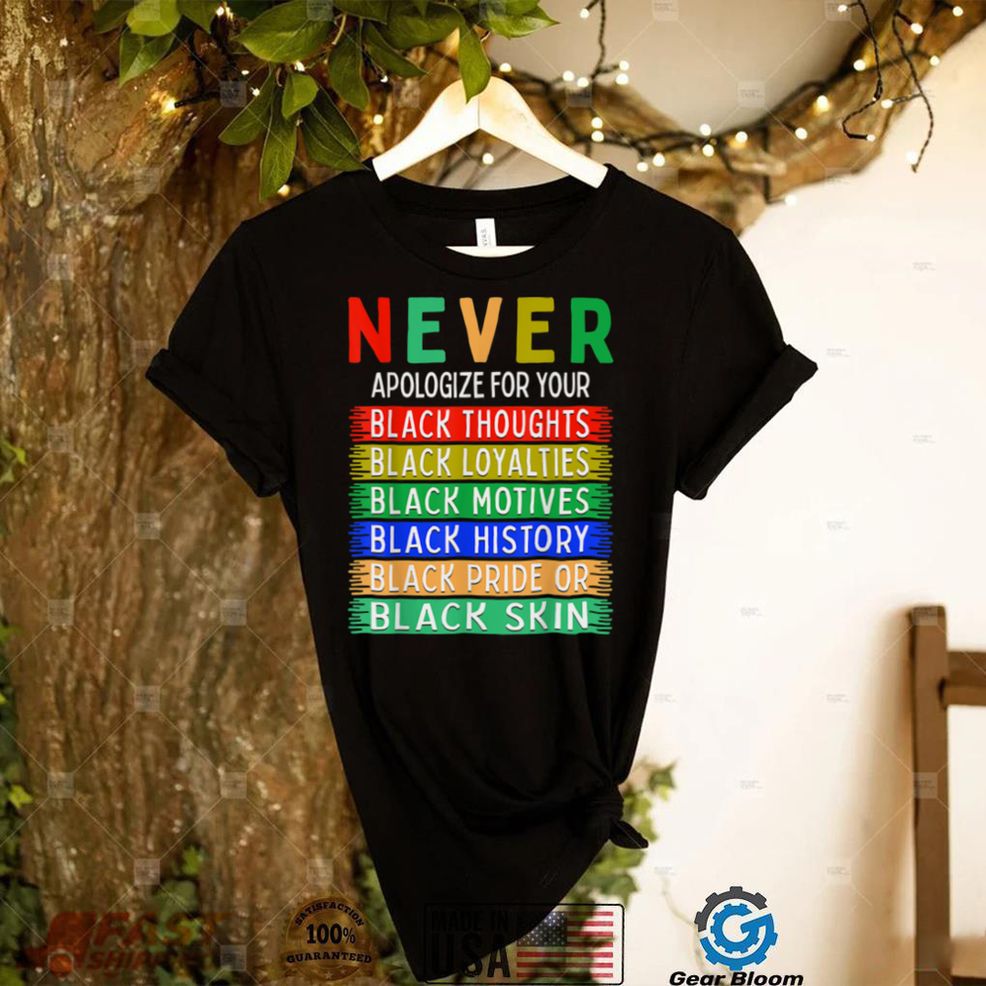 Afro Juneteenth Freedom Never Apologize For Your Blackness T Shirt