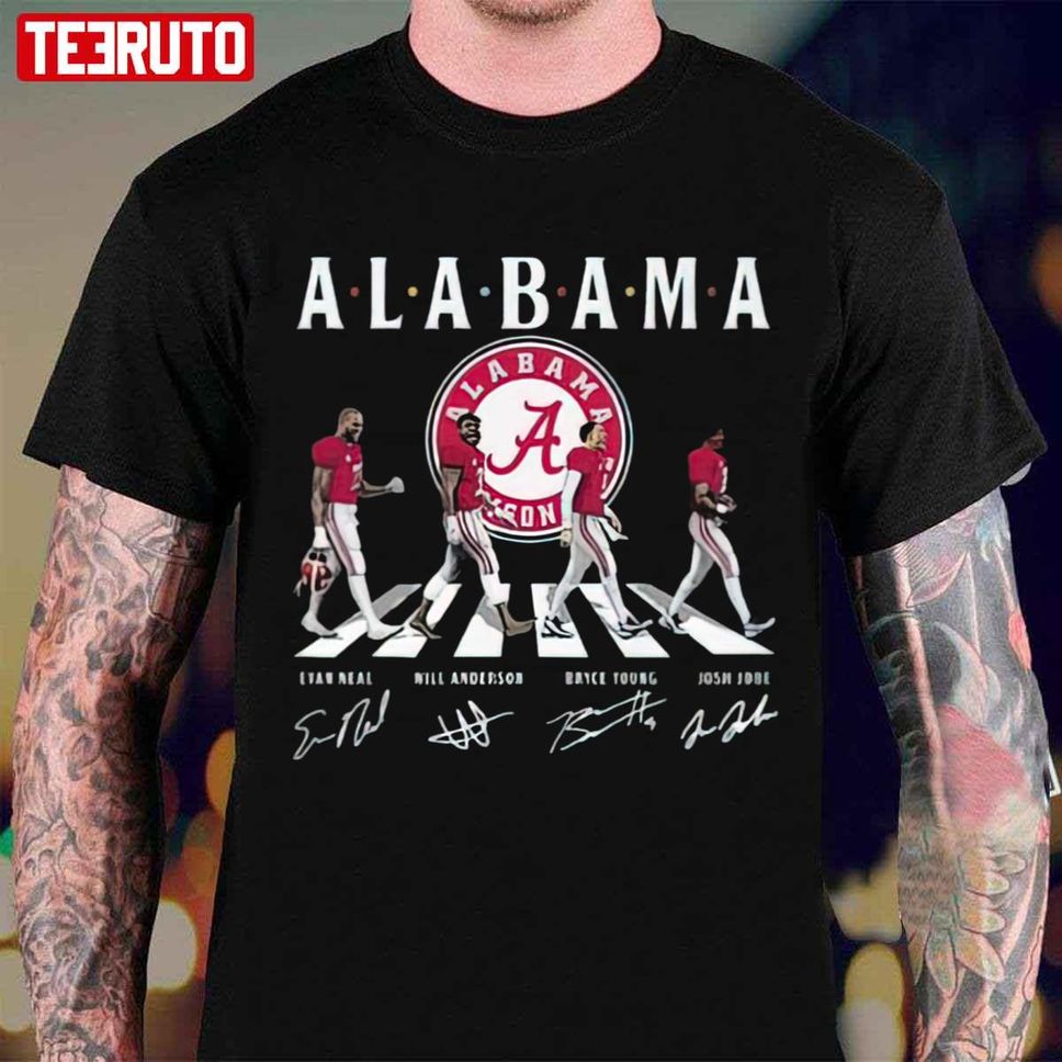 Alabama Crimson Tide Abbey Road Evan Neal Will Anderson Signatures Unisex T Shirt