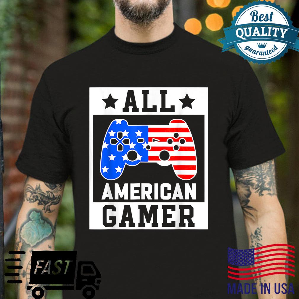 All American Gamer 4th Of July Patriotic Gaming Shirt