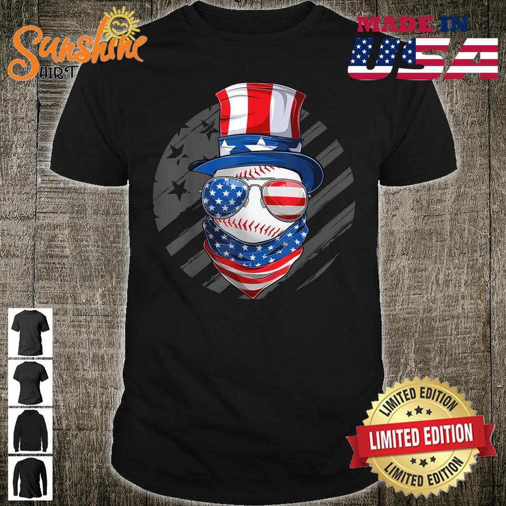 American Baseball Patriotic 4th Of July USA Flag Shirt