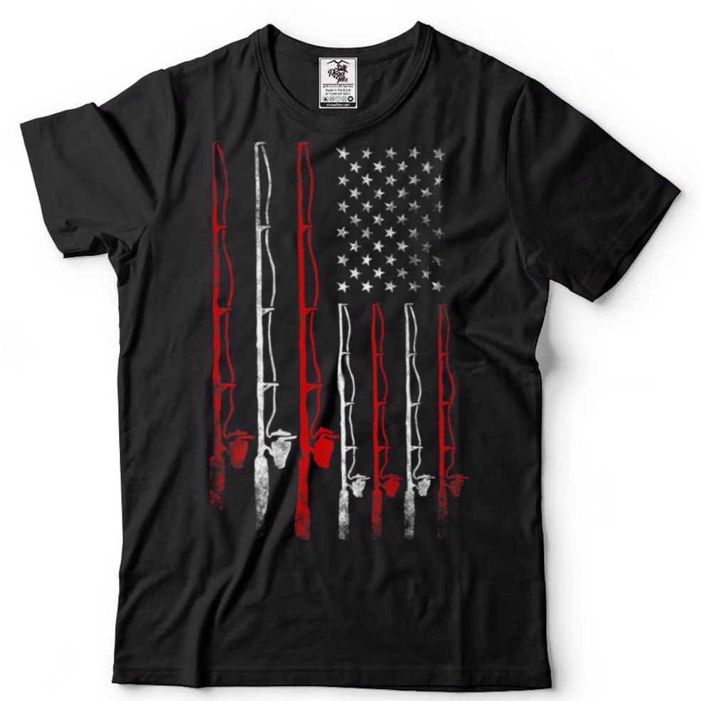 American Flag Fishing Rod Fishing Lover On Back T Shirt B09VZ3G5YF (1)