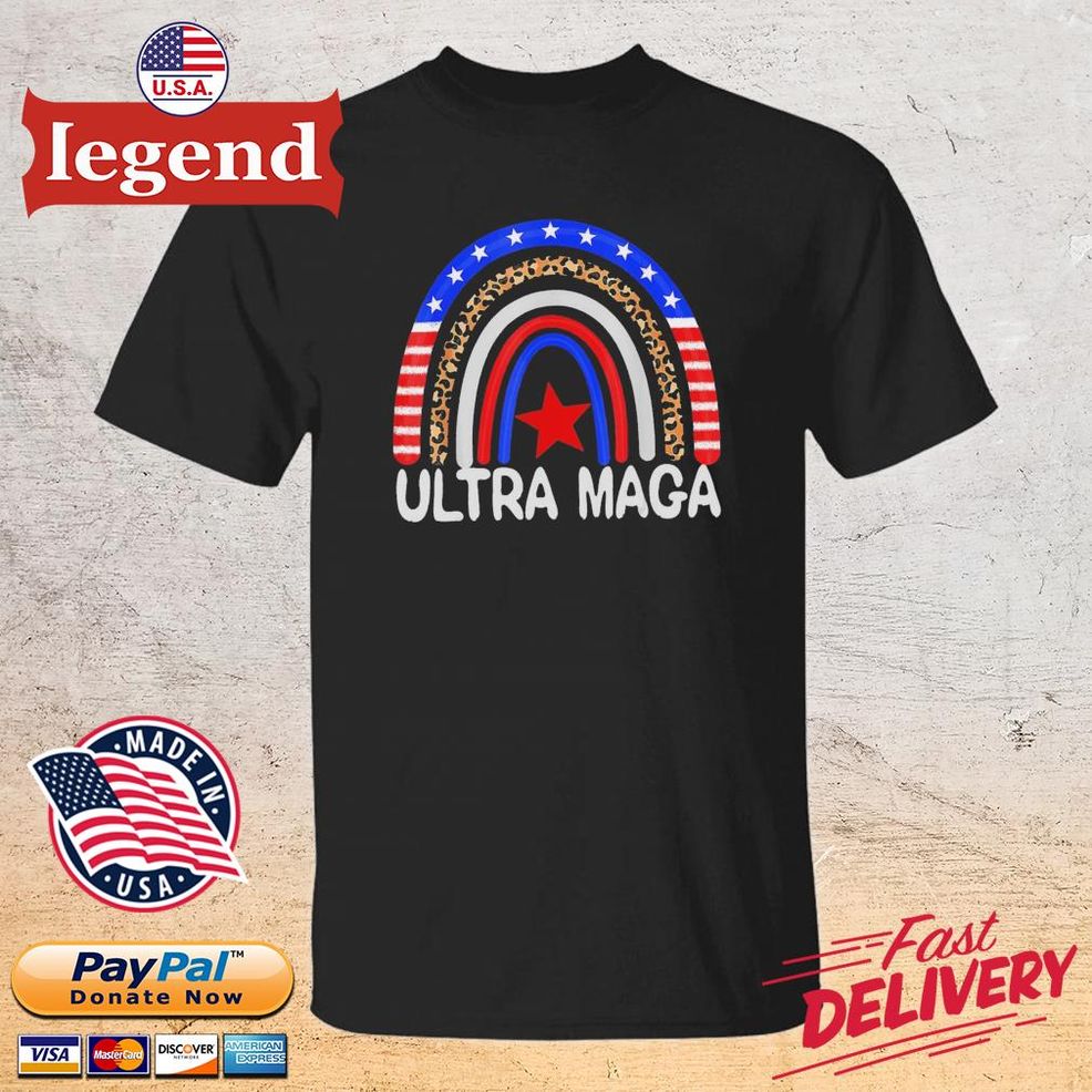 American Flag Rainbow Ultra Maga Donald Trump Shirt