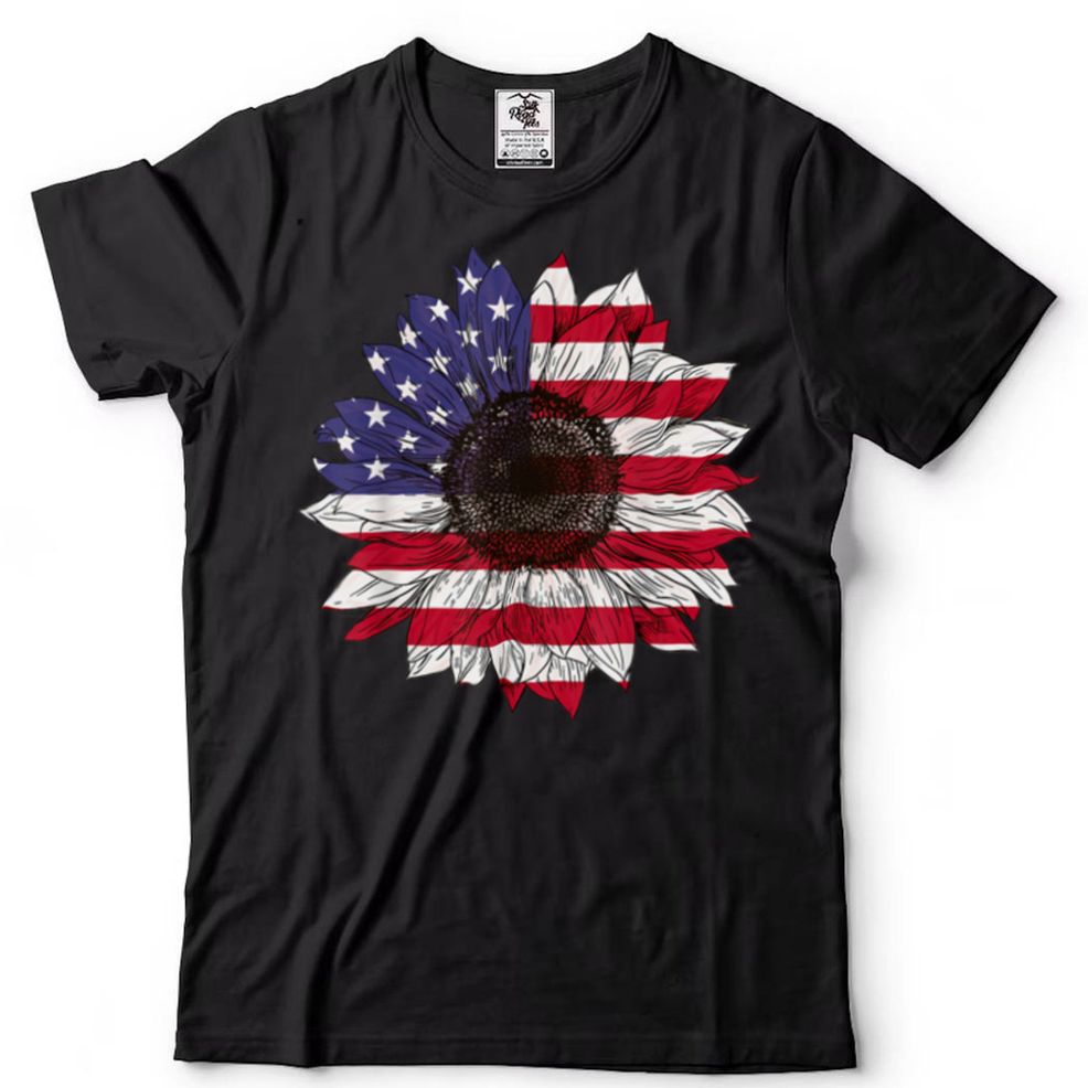 American Flag Sunflower Graphic 4th Of July Plus Size T Shirt