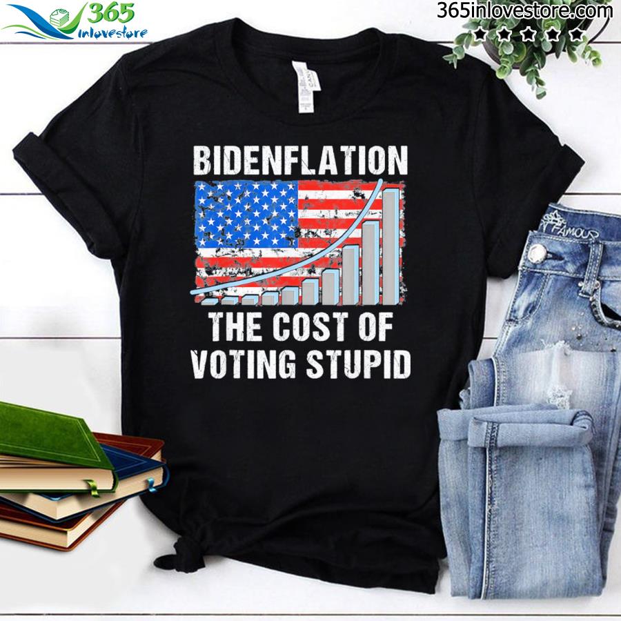 American Flag With Inflation Graph Biden Flation Tee Shirt