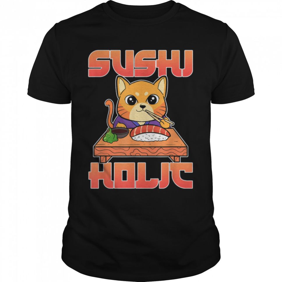 Anime Sushi Holic Cat T Shirt B09W64P1L7