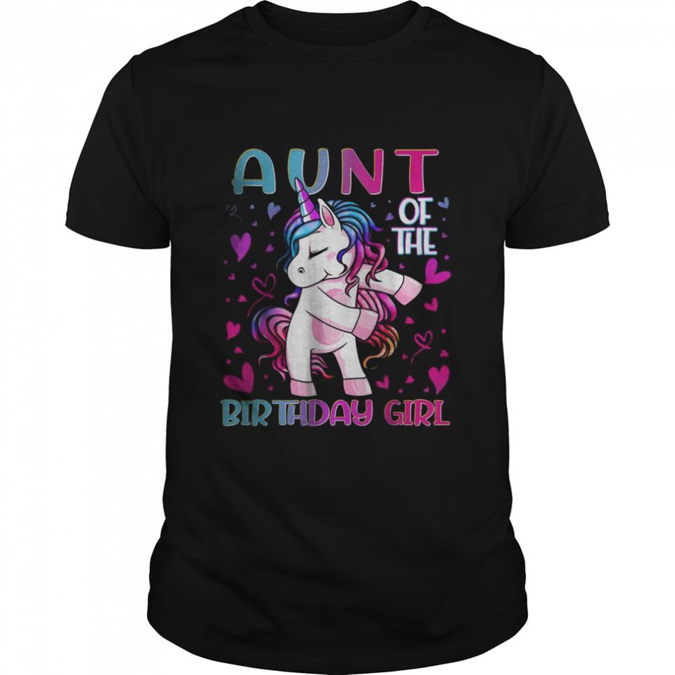 Aunt Of The Birthday Girl Dabbing Unicorn Aunt T Shirt