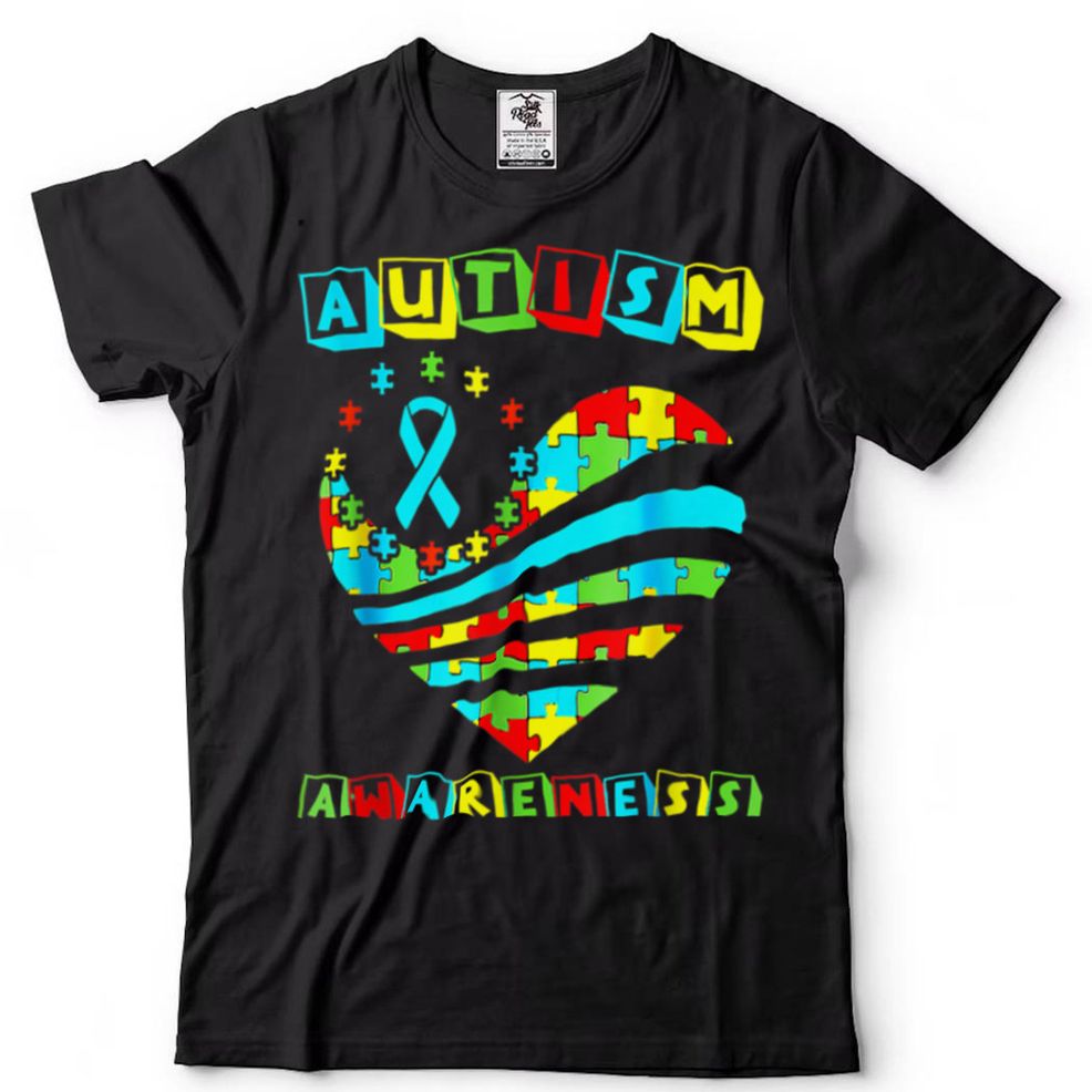 Autism Awareness Women Heart Support Autistic Kids Presents T Shirt