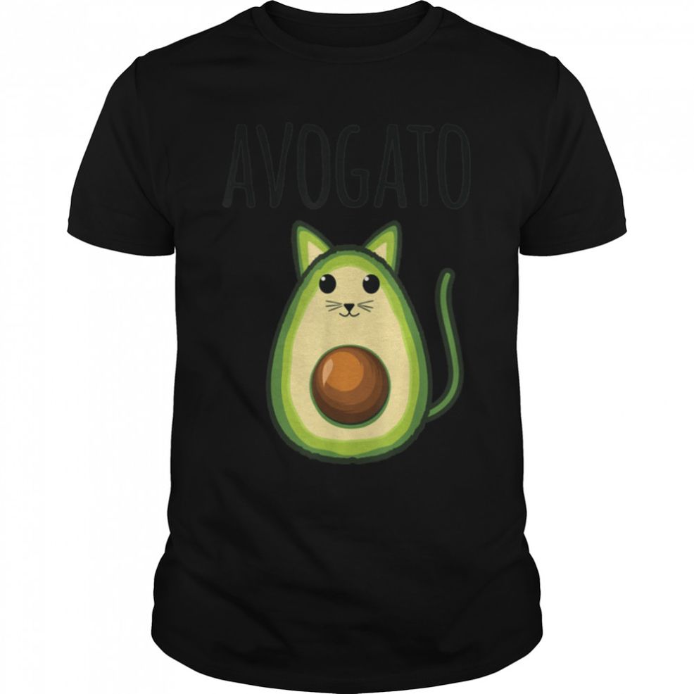 Avogato Women Funny Avocado Cat Vegetarian Vegan T Shirt B09W918DTG