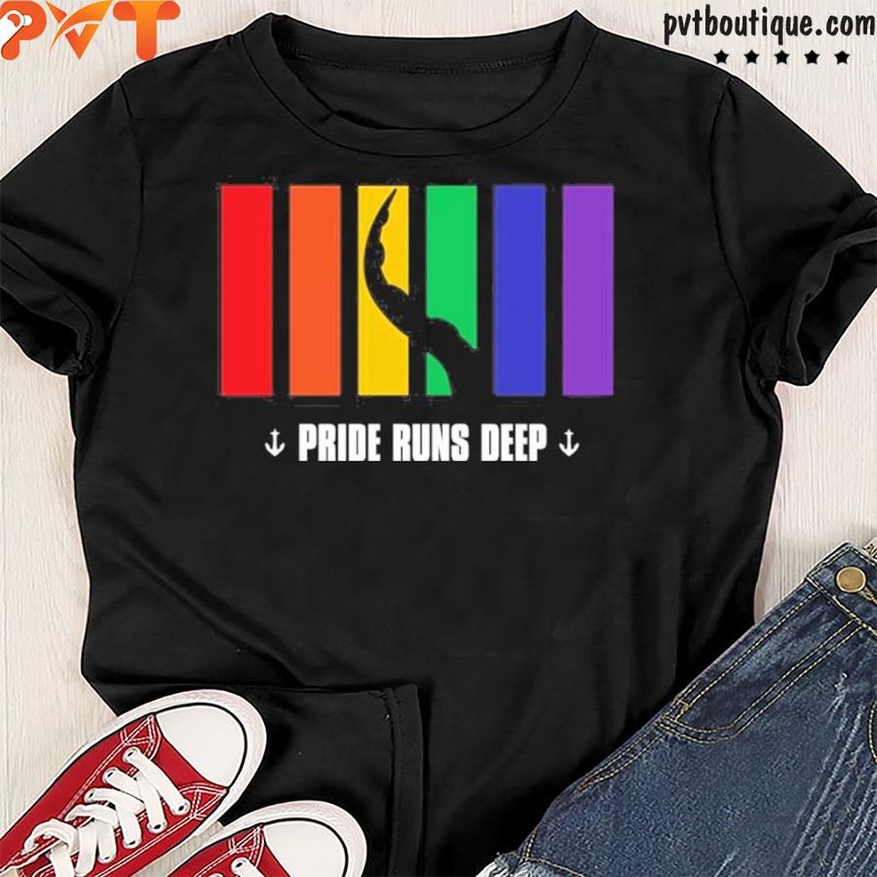 Awesome A Tentacle On The Pride Flags Pride Run Deep Shirt