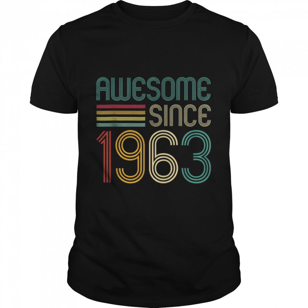 Awesome Since 1963 59th Birthday Retro T Shirt B09ZKT4G2J
