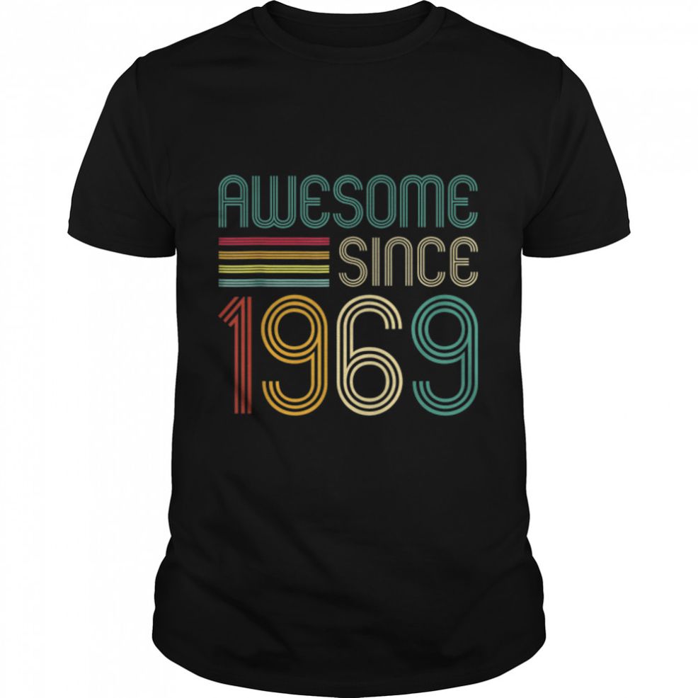 Awesome Since 1969 53rd Birthday Retro T Shirt B09ZKT2STN