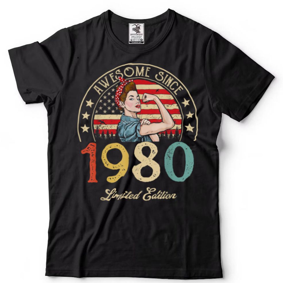 Awesome Since 1980 Vintage 1980 42nd Birthday 42 Years Old T Shirt B09VYSNBD1