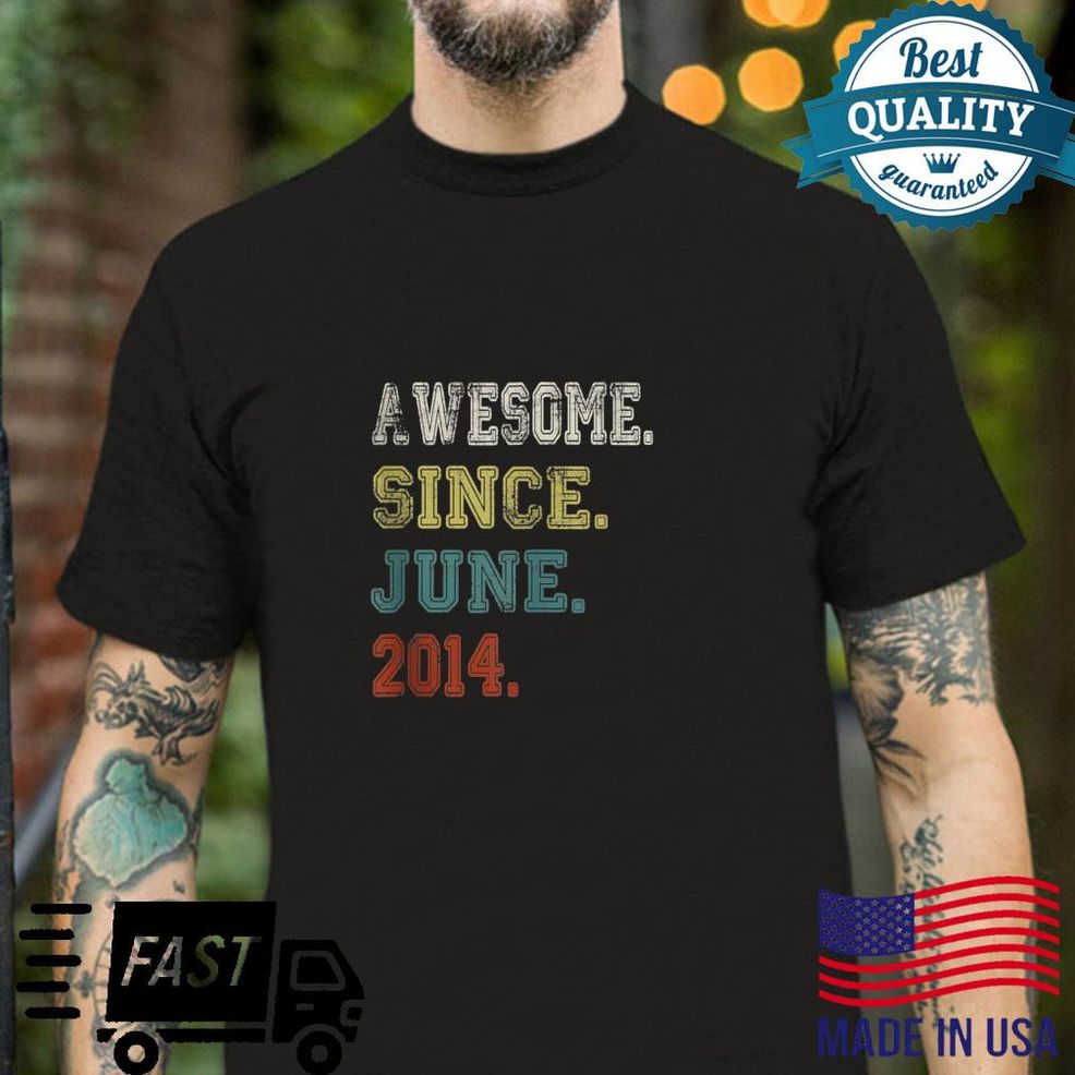 Awesome Since June 2014 8 Years Old 8th Birthday Shirt
