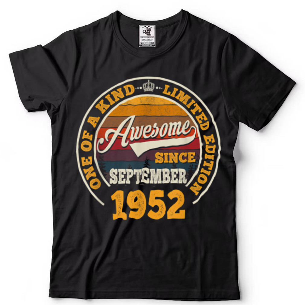 Awesome Since September 1952 70th Birthday Tee 70 Years Old T Shirt sweater shirt
