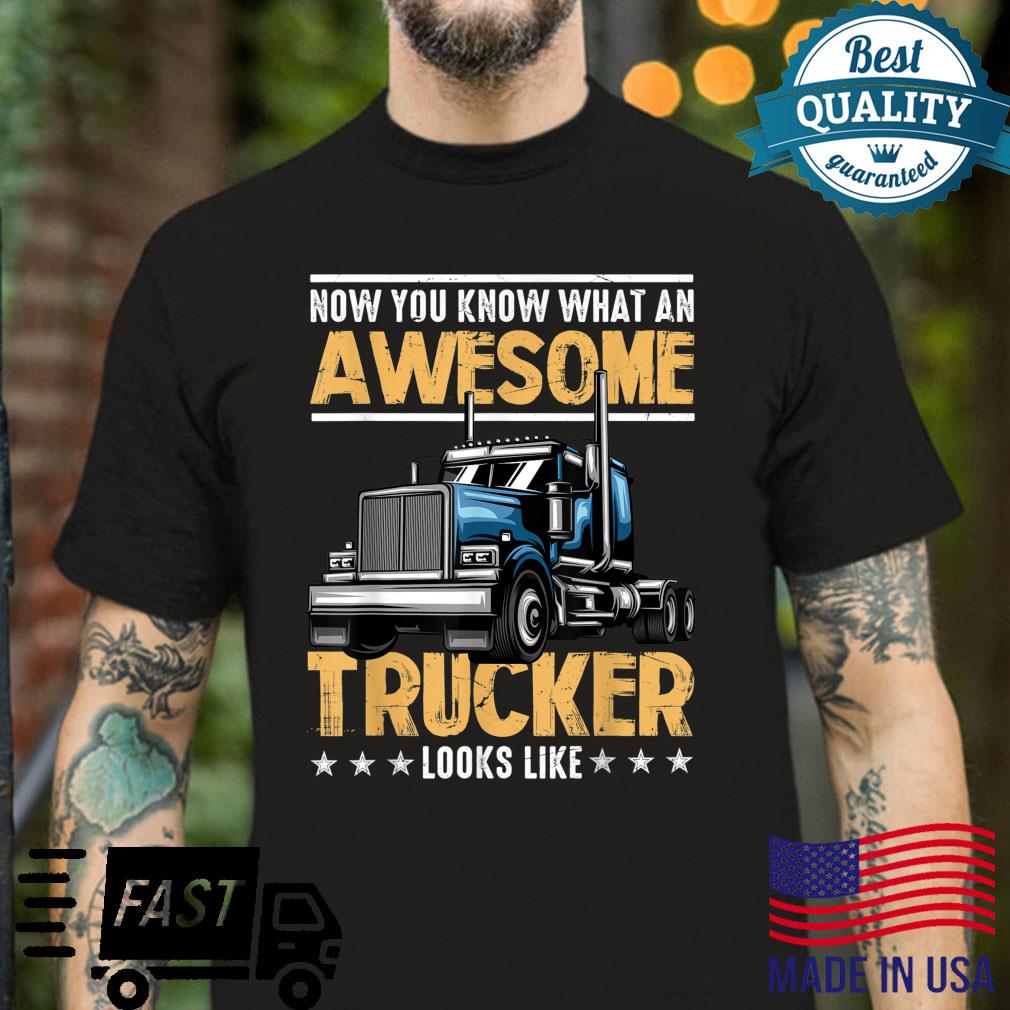 Awesome Trucker Semi Truck Driver 18 Wheeler Mechanic Shirt