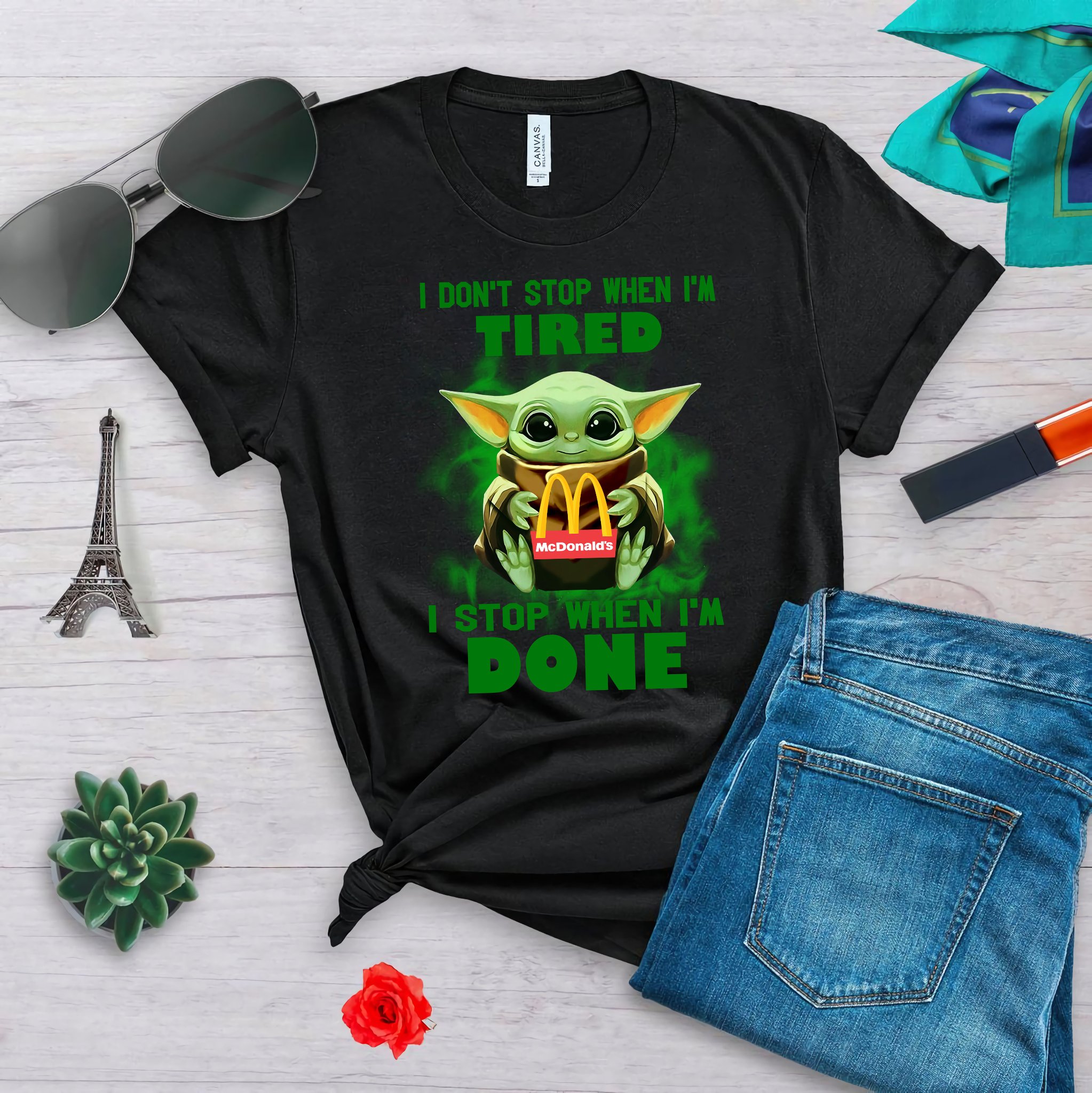 Baby Yoda McDonald’s I Don’t Stop When I’m Tired I Stop When I’m Done Shirt