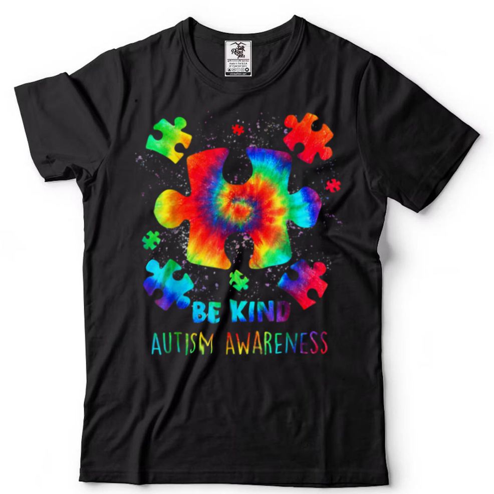 Be Kind Puzzle Pieces Tie Dye Autism Awareness T Shirt