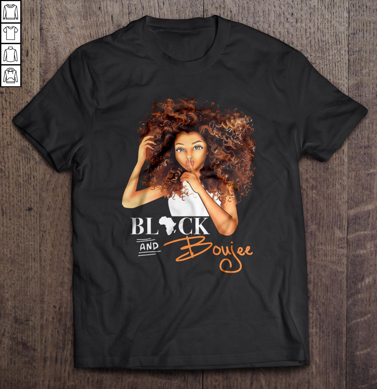 Black and boujee V-Neck T-Shirt