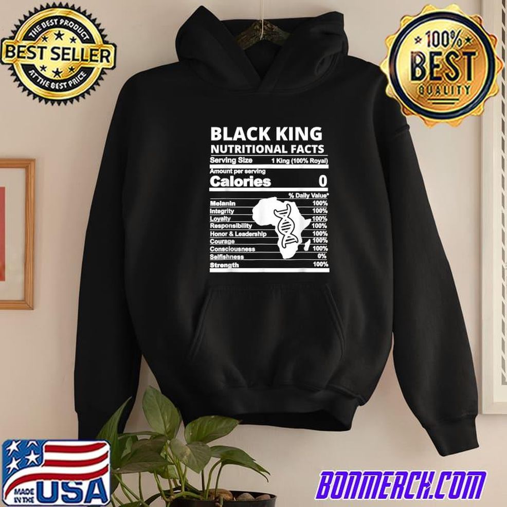 Black King Nutritional Facts,DNA Black African Heritage Men T Shirt