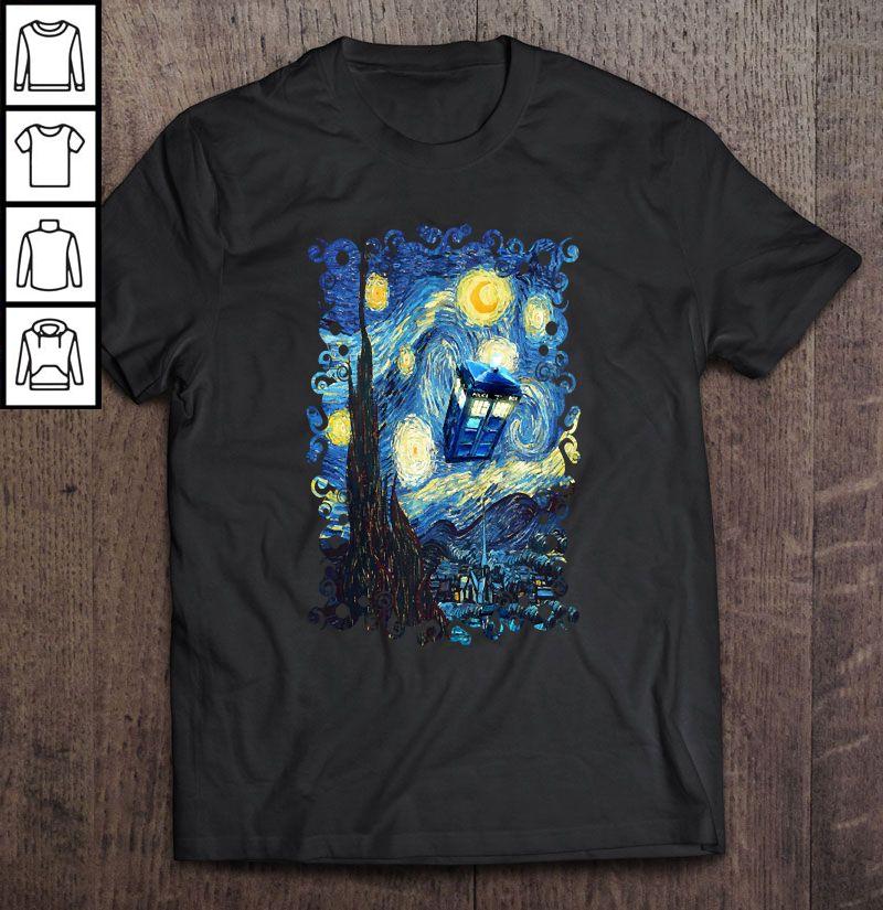 Blue Phone Booth Starry The Night Shirt