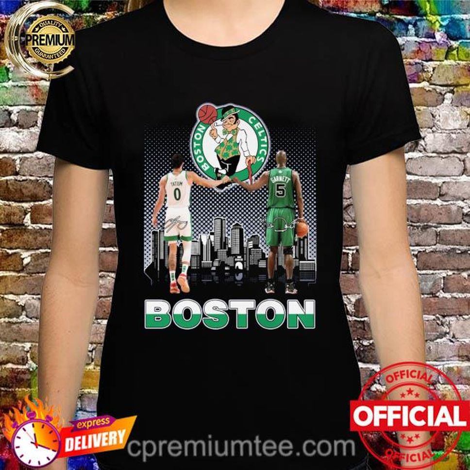 Boston Celtics Tatum And Garnett Signatures Shirt