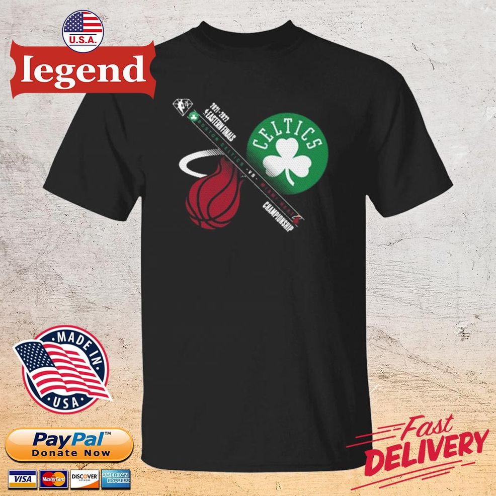 Boston Celtics Vs. Miami Heat 2022 NBA Playoffs Eastern Conference Finals Matchup Dual Purpose Shirt